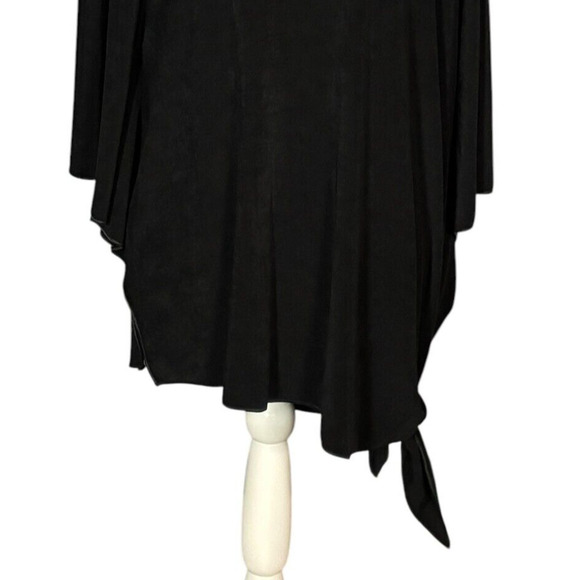 New Chico's Travelers Tunic Size Large Side Tie Black Wrinkle Free Packable Goth - Picture 4 of 8